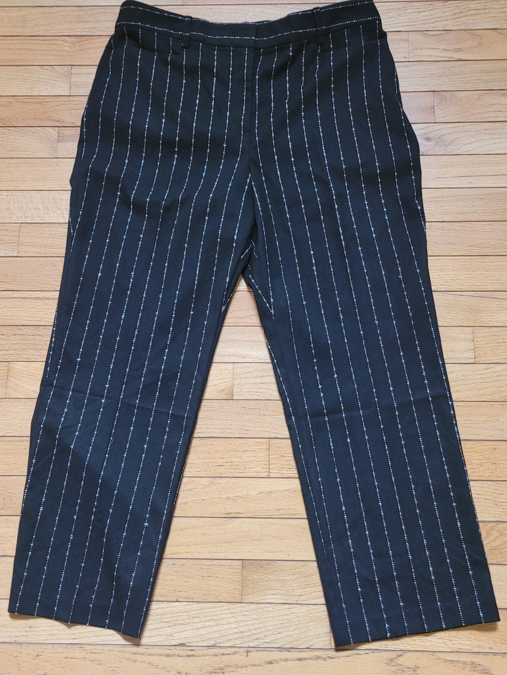 Loft Parker Black Pinstripe Dress Pants 14P